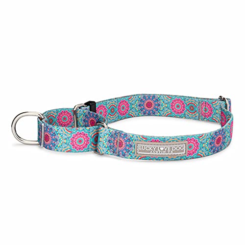 Lucky Love Dog Martingale Dog Collar - Adjustable, No-Slip, Durable, & Soft Webbing Collar for Male and Female Dogs Ideal for Training & Walking - Clara, Small - color: Clara, size: Small Collars (10-15")