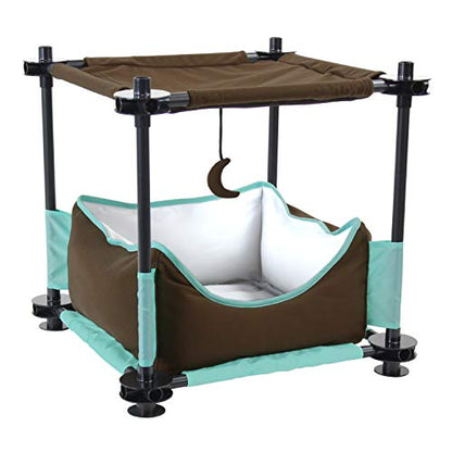 Kitty City Claw Indoor and Outdoor Mega Kit Cat Furniture, Cat Sleeper, Outdoor Kennel - color: B) Canopy Bed