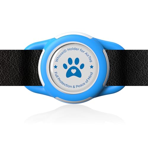 Airtag Dog Collar Holder, Durable & Lightweight Airtag Case, Slide-on Waterproof Protective Air Tag Holder for Dog Collar - for Dogs and Cats (Blue, Small) - color: Blue, size: Small