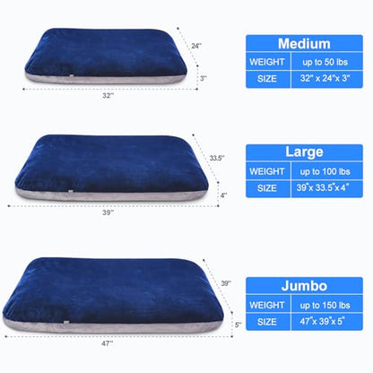 Super Soft Large Dog Bed, 39 Inches Orthopedic Foam Pet Beds with Anti Slip Bottom, Dog Sleeping Mattress with Removable and Washable Cover, Blue L,39'' X 33.5'' X 3.7'' - color: Blue, size: 39.0"L x 33.5"W x 4.0"Th