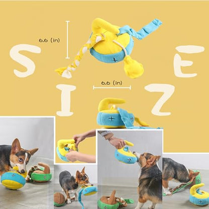 Engage Your Furry Friend with Our Stimulating Dog Toys Hide and Seek Puzzle Chew Squeak Toy-Cute Interactive Curling Toys- Perfect for Small Medium Dogs Cats Rabbits (Brown) - color: BROWN