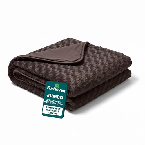 FurHaven Replacement Dog Bed Cover, Contour Luxe Lounger Design, Soft & Breathable Fabric for Cozy Comfort, Machine Washable, Jumbo XL, Ultra Plush Faux Fur & Suede, Chocolate - color: Ultra Plush (Chocolate), size: Jumbo, style: Jumbo (Pack of 1)