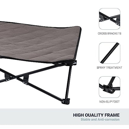 KingCamp Elevated Dog Bed - Portable, Folding Dog Cot for Outdoor Travel with Washable Mesh, Supports Small to Large Pets Up to 110lbs, Includes Carry Bag - Black