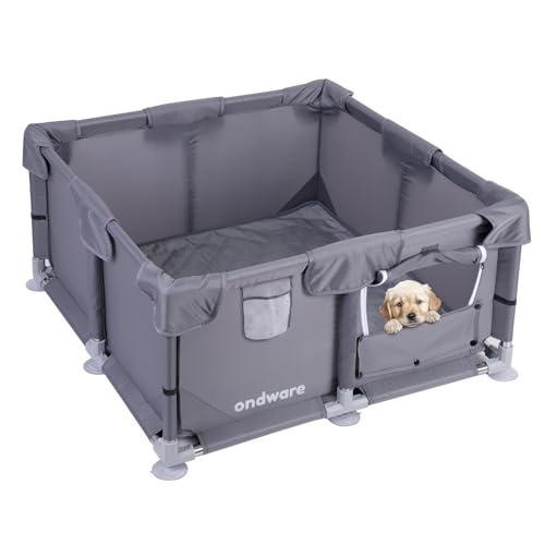 Puppy PlayPen, 28×28×15 in Dog Play Pen Indoors,Small Animals Playpen with Gate for Chick/Kitten/Puppy/Guinea Pig/Rabbits/Hamster/Chinchillas - style: 28×28×15in
