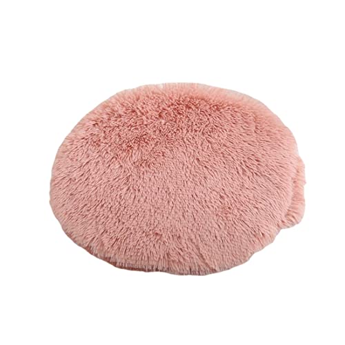 RICHRAIN Plush Cat Dog Cushion,Round Pet Warm Mat, PP Cotton Soft and Comfortable for Living Room (L 57 cm, Pink) - color: Pink, size: L 57CM