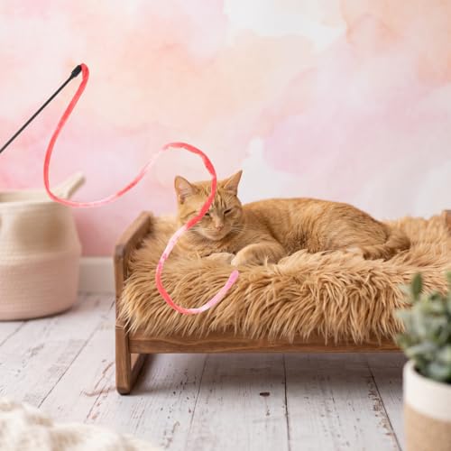 3 Pack Cute Cat Toy Wands Interactive Cat String Toys for Indoor Cats, Colorful Ribbon Cats Teaser Wand Ribbon Toys