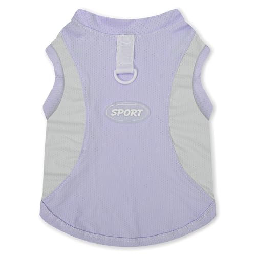 Dog Cooling Vest, Breathable & Stretchy Summer Dog Clothes, Quick-Dry Sleeveless Sports Shirt Tank Top, Sun Protection Pet Shirt for Medium & Large Dogs (Purple, Small) - color: Purple, size: Small