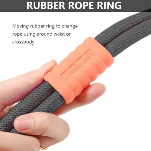 DomKim Heavy Duty Double Hands-Free Dog Rope Lead for Small Medium Large Dogs, Dog Leash 4.6 FT with Comfortable Padded Handle, Long Crossbody Waist Leashes for Puppy (Black) - color: Black