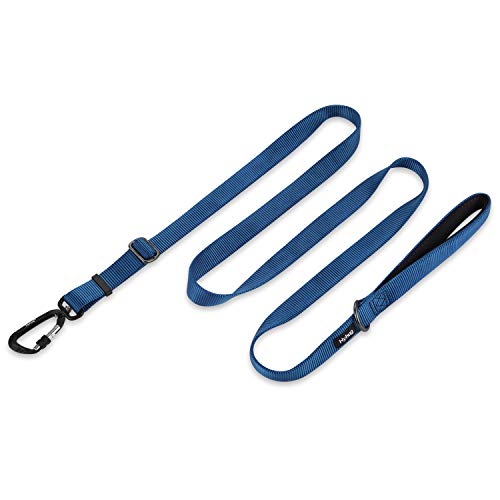 Nylon Adjustable 4-6ft Dog Leash with Soft Neoprene Padded Handle, Durable Heavy Duty Leash with Easy-to-Use Bolt Snap, Ideal for Jogging Outdoor - color: Classic Blue, size: Large Adjustable 6 Feet