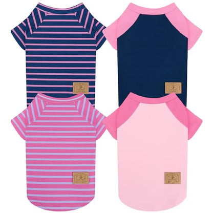 4 Pack Dog Sweaters Comfy Dog Clothes with Sleeves Puppy Shirts Pullover Pet Sweatshirt for Small Medium Large Dogs Boy Girl Doggy Outfits Cat Apparel, Purple, XL - color: Pink, Purple, size: X-Large