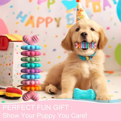 Puppy Teething Toy, Indestructible Dog Chew Toys for Aggressive Chewers, Puppy Toys to Keep Them Busy and Clean Teeth, Interactive Dog Toy for Small & Medium Breeds