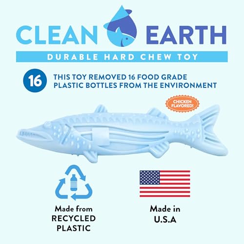 Spunky pup Clean Earth Heavy Duty Dog Chew Toys for Aggressive Chewers - Recycled, Made in USA, Barracuda - style: Barracuda