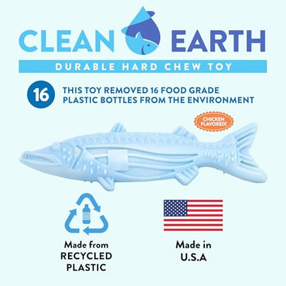 Spunky pup Clean Earth Heavy Duty Dog Chew Toys for Aggressive Chewers - Recycled, Made in USA, Barracuda - style: Barracuda