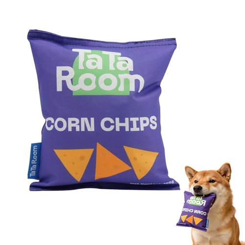 Purple Corn Chip Plush Chew Toy for Small Dogs & Puppies: Interactive Squeaker and Crinkle Sounds, Tear-Resistant for Aggressive Chewers, Teething Relief to Keep Busy - color: Purple - Corn Chips Bag