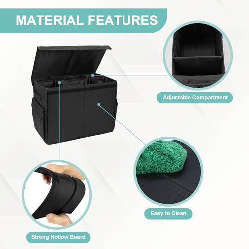 Dog Seat Extender for Dogs up to 200lbs, Dog Back Seat with Storage Pockets, Collapsible Front and Backseat Extender for Large, Medium and Small Dogs - color: Black