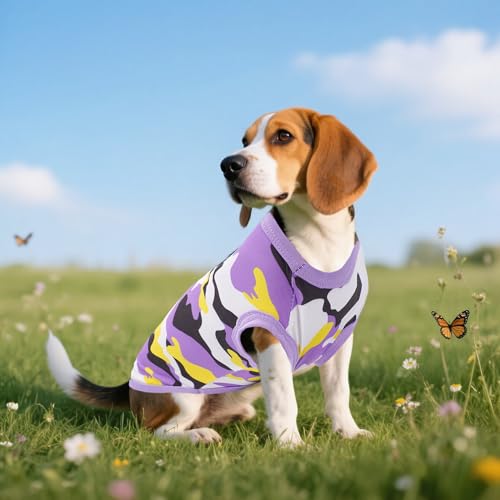 Dog Shirts Camo for Extra Large Dog Girl Female Pink Purple Sleeveless Tank Top Tee Clothes Vest Soft Light Weight Stretchable Pack of 2 XL - size: X-Large