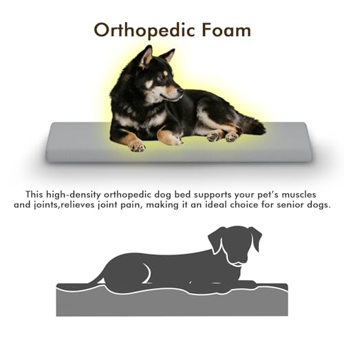 Orthopedic Dog Bed for Small Dogs,Couch Pet Bed Removable Washable Cover,Grey (M) - size: M