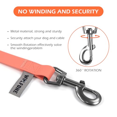 Wolfone 10ft Pale Pink Long Leash - Waterproof Training Dog Leash for Recall, Swimming, Camping, Beach, Hunting, Walking（3m*19mm*2.7mm） - color: Pale Pink, size: 10FT
