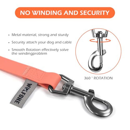 Wolfone 10ft Pale Pink Long Leash - Waterproof Training Dog Leash for Recall, Swimming, Camping, Beach, Hunting, Walking（3m*19mm*2.7mm） - color: Pale Pink, size: 10FT