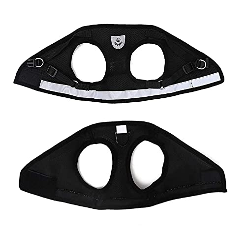 Dog Harness and Leash Set for Walking, Soft Mesh Adjustable Easy Control Lightweight Cat Vest Harnesses with Reflective Strips, Escape Proof Small Dogs Cats Vests (Black, Medium) - color: Black, size: Medium