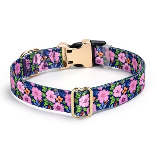 Personalized Custom Customized Silent No Jingle Dog Collar with Engraved ID Dog Name Phone Number/Dog Collars for Puppy X-Small Small Medium Large X-Large Boy Girl Dogs-Flower-XS - color: 4 Flower, size: X-Small (0.6" *7.8"-11.8")