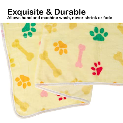 Dono 1 Pack 6 Blankets Soft Fluffy Cute Paw Pattern Fleece Pet Blanket Warm Sleep Mat Cute Print Design Puppy Kitten Blanket