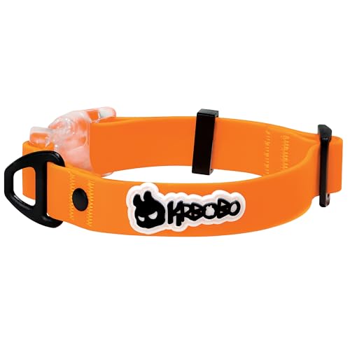 Waterproof Dog Collar, Stink Proof PVC Coated Collar with Lightweight Aluminum Hardware & Transparent Buckle, Heavy Duty for Small Medium Large Dogs, Orange, Small - color: Orange, size: S