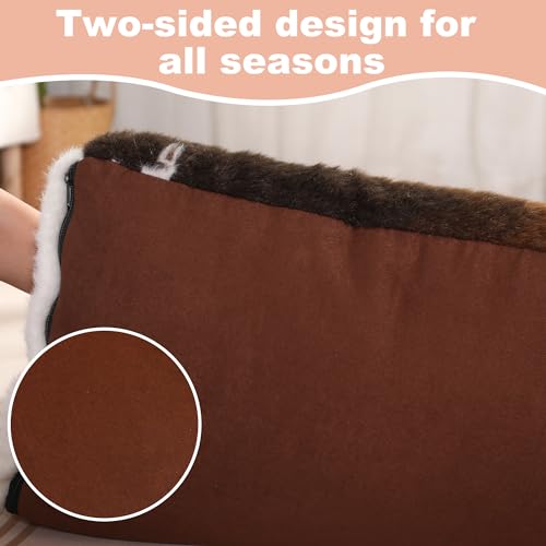 Bedfolks Waterproof Dog Crate Bed,Plush Dog Bed with Removable Washable Cover,Faux Fur Dog Crate Pad for Medium Dogs,Fluffy Dog Kennel Bed 29"x21",Cow Print - color: Cow Print, size: Medium(29x21'')