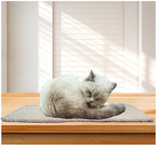 Cat Window Sill Pet Pad Perch, Knitted Window Perch Pet Mat Pillow Seat Bed, Cat Cushion for WindowSill, Double Sided Window Perch (Beige, 8"x24") - color: Beige