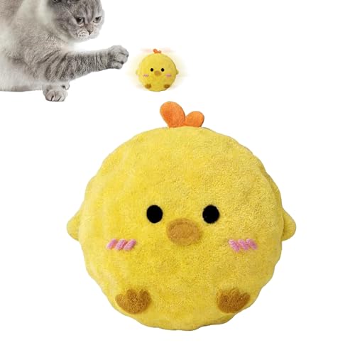 Plush Chewing Ball, Interactive Puppy Toy, Dog Ball with Soft Texture, Squeaky Chew Toy with Sturdy Stitching, Puppy Plush Balls for Indoor Outdoor Training, Boredom Relief - color: chick