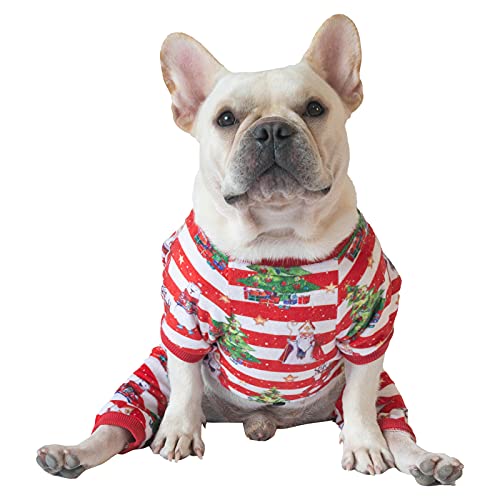 CuteBone Christmas Dog Pajamas Shirt Winter Holiday Cute Pjs Pet Clothes Bodysuit for Doggie Onesies P186XS - color: A03-Xmas186, size: X-Small