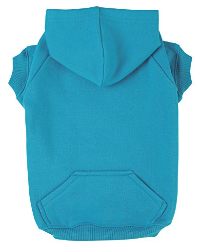 Zack & Zoey Polyester/Cotton Basic Dog Hoodie, X-Small, 8-Inch, Bluebird - color: Bluebird, size: X-Small