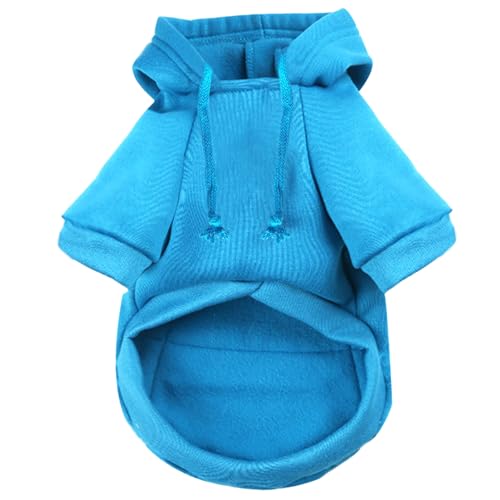 Jecikelon Winter Dog Hoodie Sweatshirts with Pockets Warm Clothes for Small Dogs Chihuahua Coat Puppy Custume Clothing (X-Small, Y02-Blue) - color: Y02-Blue, size: X-Small