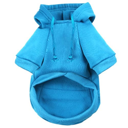 Jecikelon Pet Dog Cold Weather Coat with Pocket Winter Dog Hoodie Warm Puppy Clothes for Small Dogs Chihuahua Clothing (Small, Y02-Blue) - color: Y02-Blue, size: Small