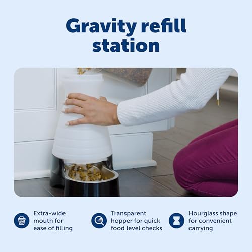 PetSafe Healthy Pet Food Station - Medium, 4 lb Kibble Capacity - Gravity Pet Feeder Dry Food Dispenser, Automatic Cat Feeder, Small to Medium Dog Feeder - Removable Stainless Steel Bowl Included - size: Medium