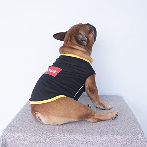 iChoue French Bulldog Summer Cooling Shirt for Dogs UV Sun Protection Vest Sleeveless Stretchy Tank Top English Pug Yellow Black - Large - color: Cooling Shirts Yellow Black, size: Large ( 25 - 35 lbs )