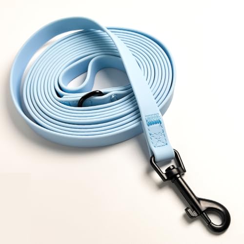 Blue Waterproof Dog Training Leash,Long Line Heavy Duty Outdoor Recall Lead 10ft 15ft 16ft 20ft 30ft 50ft for Small Medium Large Dog (32FT)