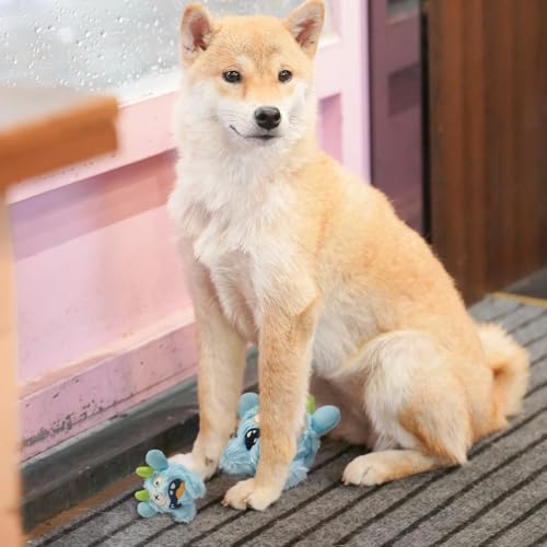 Squeaky Plush Pet Toy Ball, Dental Care, Skin-Friendly and Soft and Relieve Stress, Little Monster Plush Ball Toy Suitable for All Breeds (Sky Blue,Small) - color: Sky Blue, size: Small