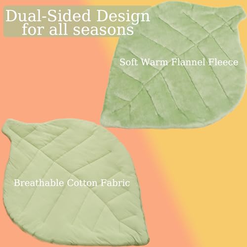 Self Warming Cat Leaf Mat,Comfortable Soft Fabric Breathable Cozy Cat Warm Bed Mat with Foil Insulation,Cat Bed Mat for All Seasons, 26.5"x20.5" Ideal for Cats Small Pets