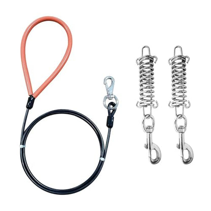 Dog Leash for Dogs Up to 250 Pound,Heavy Duty Leash Made of Coated Wire Rope for Large and Medium Dogs with Dog Leash Metal Shock Absorbing Spring