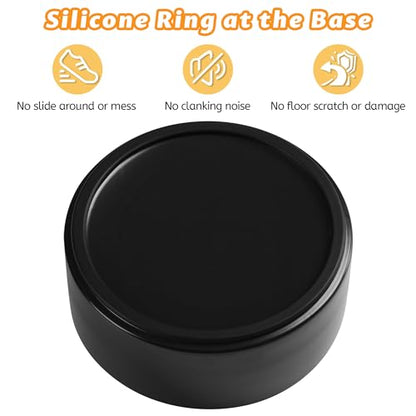 Large Dog Bowls, Non Slip Heavy Ceramic Dog Food and Water Bowl with Silicone Base, 8" Pet Feeding Bowl for Small, Medium, and Big Dogs (Black, 8 Inches) - color: Black, size: 8 Inches