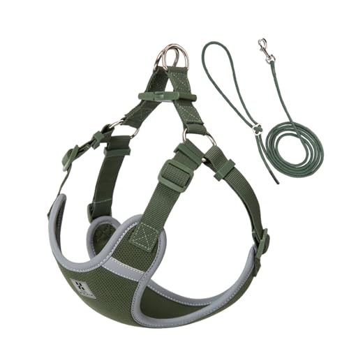 Dog Harness, Reflective No-Pull Pet Vest Harness for Small Medium Dogs, Adjustable Breathable Sandwich Mesh Fabric Harness for Walking Hiking Outdoor (Army Green, XXS) - color: Army Green, size: XXS