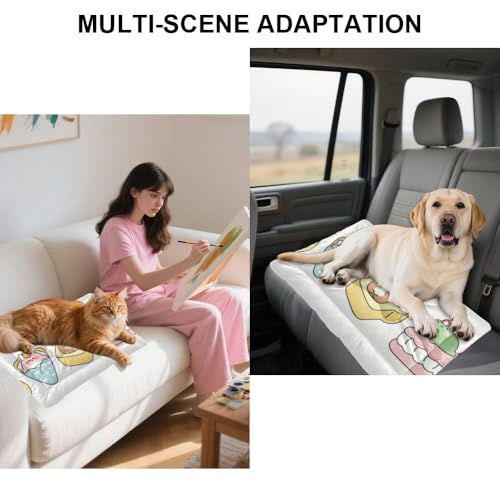 Comfy Dog Beds with Anti-Slip Bottom, Sweet Cute Foods Stuff for Dogs Dog Crate Pad Chew Proof Puppy Bed Cozy Crate Mat Chew Proof for Indoor& Outdoor Sofa Cars, Machine Washable 24 × 18 inch - size: 24 × 18 inch