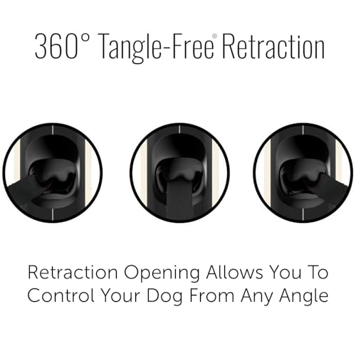 TUG Oval 360° Tangle-Free Retractable Dog Leash with Integrated Waste Bag Dispenser (Small, Cream) - color: Cream, size: Small