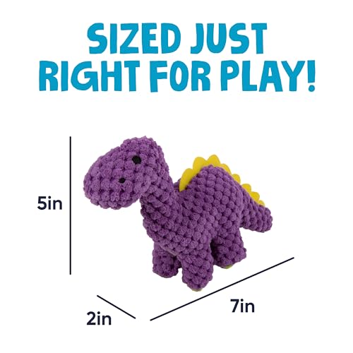 goDog Checkers Just for Me Dinos Bruto Squeaky Plush Dog Toy, Chew Guard Technology - Purple, Mini - color: Checkers - Dinos Bruto (Purple), size: Mini