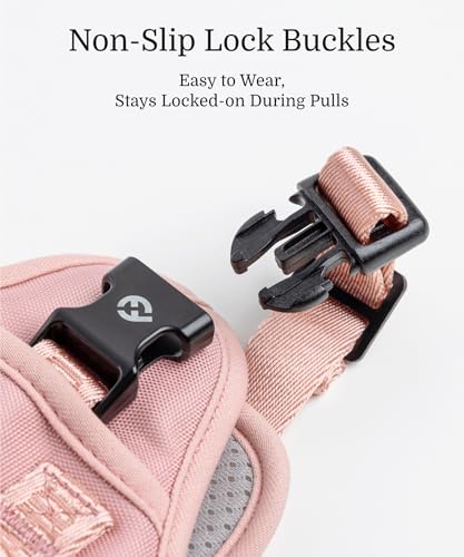 2026 New Edition, Fei & Eve Classic Dog Harness - Quick-Release Buckles | 3-Point No-Pull Control | Heavy-Duty 900D Nylon | Dual Safety Handles | Breathable Mesh | Adjustable Fit | Medium,Pink - color: Pink, size: M