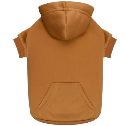 Dog Hoodie Dog Sweaters for Small Dogs Solid Soft Brushed Fleece Pet Clothes Pet Hoodie Sweatshirt with Pocket(Coffee-XS) - color: Coffee, size: X-Small