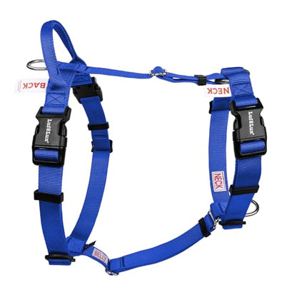 Non Restrictive No Pull Dog Harness, Neck Buckle Desgin, Easy Walk Freedom Harness Keep Balance, Six Points Adjustment, for Medium Dog Chest(21-30 inches), Blue - color: Blue, size: M