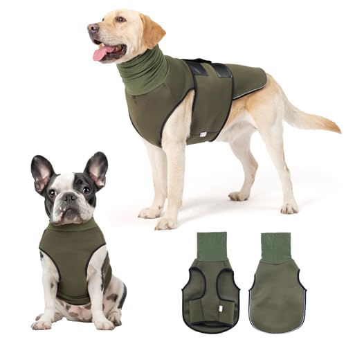 Dog Anxiety Vest and Coat, Skin-Friendly Anxiety Calming Hoodie with Ear Wrap, Dog Jacket for Thunder, Fireworks, Travel, Vet Visits and Separation - Keep Pet Calm Without Medicine & Training - color: Ranger Green, size: Small