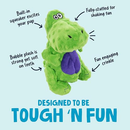 goDog Dinos T-Rex Squeaky Plush Dog Toy with Chew Guard Technology, Durable Fabric & Squeaker for Active Play, Green, Large - color: Dinos T-Rex (Green), size: Large